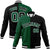 Custom Kelly-Green Black-White Bomber Full-Snap Varsity Letterman Split Fashion Jacket