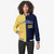 Custom Yellow-Navy White Bomber Full-Snap Varsity Letterman Split Fashion Jacket