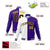 Custom White Yellow Purple Bomber Full-Snap Varsity Letterman Split Fashion Jacket