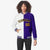 Custom White Yellow Purple Bomber Full-Snap Varsity Letterman Split Fashion Jacket