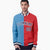 Custom Light-Blue Red Navy Bomber Full-Snap Varsity Letterman Split Fashion Jacket