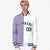 Custom Light-Purple White Bomber Full-Snap Varsity Letterman Split Fashion Jacket