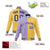 Custom Light-Purple Yellow Bomber Full-Snap Varsity Letterman Split Fashion Jacket