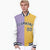 Custom Light-Purple Yellow-Purple Bomber Full-Snap Varsity Letterman Split Fashion Jacket