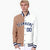 Custom Brown White-Purple Bomber Full-Snap Varsity Letterman Split Fashion Jacket