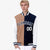 Custom Brown Navy-White Bomber Full-Snap Varsity Letterman Split Fashion Jacket