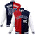 Custom Red Navy-White Bomber Full-Snap Varsity Letterman Split Fashion Jacket