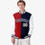 Custom Red Navy-White Bomber Full-Snap Varsity Letterman Split Fashion Jacket