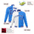 Custom White Sky-Blue Bomber Full-Snap Varsity Letterman Split Fashion Jacket