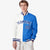 Custom White Sky-Blue Bomber Full-Snap Varsity Letterman Split Fashion Jacket