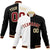 Custom White Black Burgundy Bomber Full-Snap Varsity Letterman Split Fashion Jacket