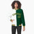 Custom White Gold Kelly-Green Bomber Full-Snap Varsity Letterman Split Fashion Jacket