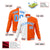 Custom White Light-Blue Orange Bomber Full-Snap Varsity Letterman Split Fashion Jacket