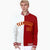 Custom White Gold Royal-Red Bomber Full-Snap Varsity Letterman Split Fashion Jacket