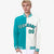 Custom Aqua Black White Bomber Full-Snap Varsity Letterman Split Fashion Jacket