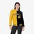 Custom Yellow White Black Bomber Full-Snap Varsity Letterman Split Fashion Jacket