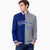 Custom Thunder-Blue White Gray Bomber Full-Snap Varsity Letterman Split Fashion Jacket