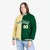 Custom Cream White Kelly-Green Bomber Full-Snap Varsity Letterman Split Fashion Jacket