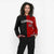 Custom Black White Royal-Red Bomber Full-Snap Varsity Letterman Split Fashion Jacket