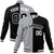 Custom Gray White Black Bomber Full-Snap Varsity Letterman Split Fashion Jacket