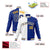 Custom White Thunder-Blue Gold Bomber Full-Snap Varsity Letterman Split Fashion Jacket