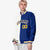 Custom White Thunder-Blue Gold Bomber Full-Snap Varsity Letterman Split Fashion Jacket