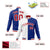 Custom White Thunder-Blue Red Bomber Full-Snap Varsity Letterman Split Fashion Jacket