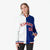 Custom White Thunder-Blue Red Bomber Full-Snap Varsity Letterman Split Fashion Jacket