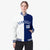 Custom White Thunder-Blue White Bomber Full-Snap Varsity Letterman Split Fashion Jacket