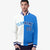 Custom White Sky-Blue Blue Bomber Full-Snap Varsity Letterman Split Fashion Jacket