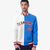 Custom White Sky-Blue Red Bomber Full-Snap Varsity Letterman Split Fashion Jacket