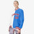 Custom White Sky-Blue Red Bomber Full-Snap Varsity Letterman Split Fashion Jacket