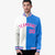 Custom White Sky-Blue Pink Bomber Full-Snap Varsity Letterman Split Fashion Jacket