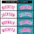 Custom White Aqua Pink Bomber Full-Snap Varsity Letterman Split Fashion Jacket