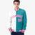 Custom White Aqua Pink Bomber Full-Snap Varsity Letterman Split Fashion Jacket