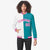 Custom White Aqua Pink Bomber Full-Snap Varsity Letterman Split Fashion Jacket