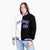 Custom White Black Purple Bomber Full-Snap Varsity Letterman Split Fashion Jacket