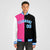 Custom Pink Black Light-Blue Bomber Full-Snap Varsity Letterman Split Fashion Jacket