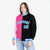 Custom Pink Black Light-Blue Bomber Full-Snap Varsity Letterman Split Fashion Jacket