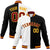 Custom White Black Burgundy-Gold Bomber Full-Snap Varsity Letterman Split Fashion Jacket