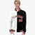 Custom White Black Red Bomber Full-Snap Varsity Letterman Split Fashion Jacket