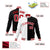 Custom White Black Red Bomber Full-Snap Varsity Letterman Split Fashion Jacket