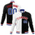 Custom White Black Red Bomber Full-Snap Varsity Letterman Split Fashion Jacket