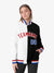 Custom White Black Red Bomber Full-Snap Varsity Letterman Split Fashion Jacket