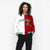 Custom White Red Kelly-Green Bomber Full-Snap Varsity Letterman Split Fashion Jacket