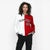 Custom White Red Black Bomber Full-Snap Varsity Letterman Split Fashion Jacket