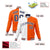 Custom White Orange Purple Bomber Full-Snap Varsity Letterman Split Fashion Jacket