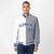 Custom White Gray Blue Bomber Full-Snap Varsity Letterman Split Fashion Jacket