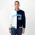 Custom White Navy Light-Blue Bomber Full-Snap Varsity Letterman Split Fashion Jacket