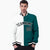 Custom White Aqua Black Bomber Full-Snap Varsity Letterman Split Fashion Jacket